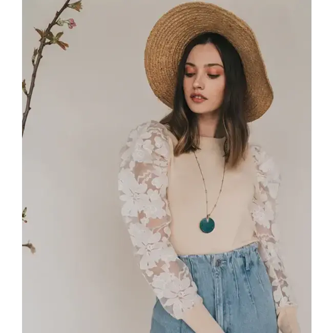 Chameli Teal Blossom Drop Necklace