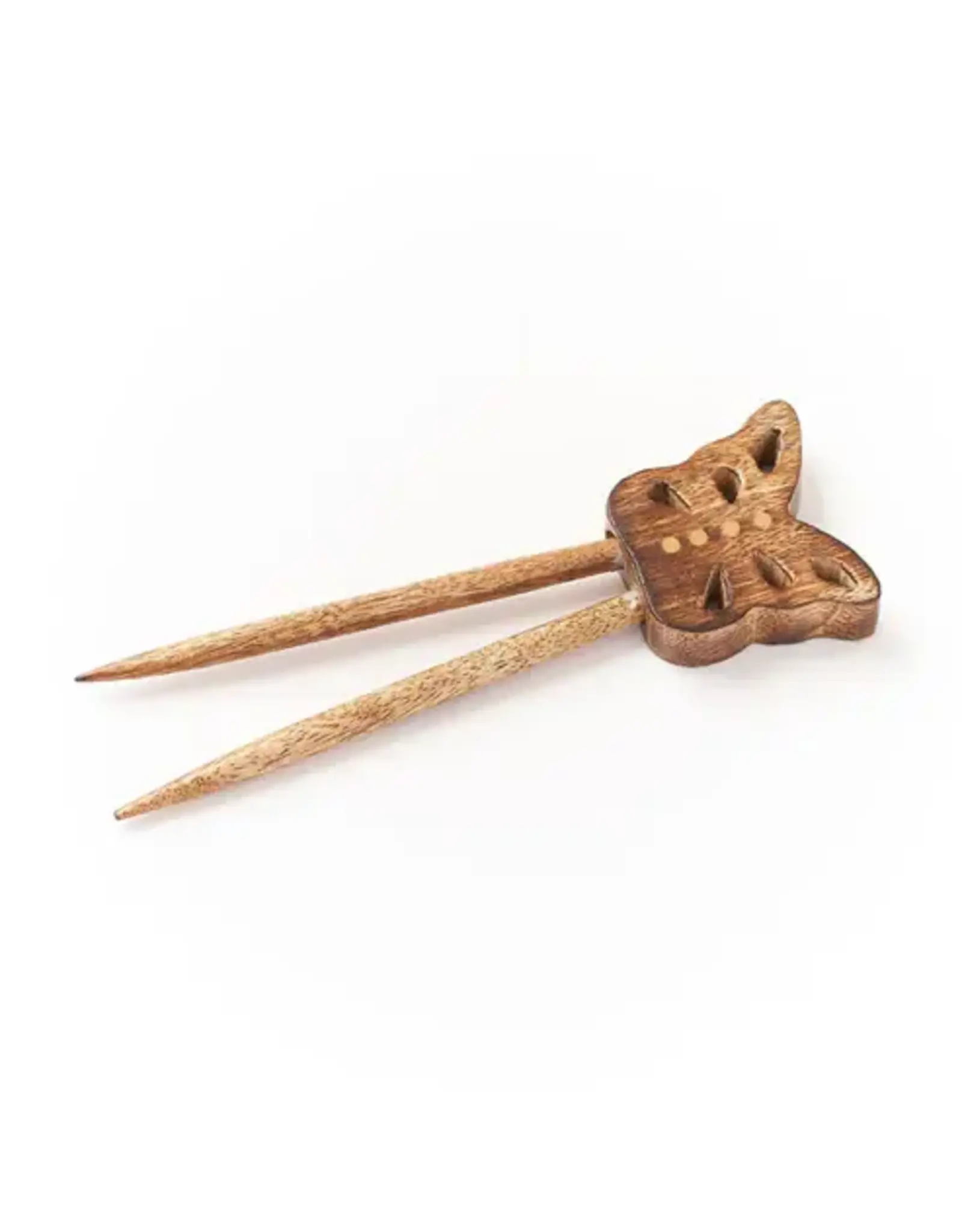 India Hiranya Butterfly Wood Hair Pin