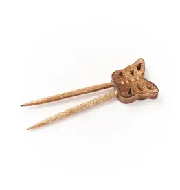 India Hiranya Butterfly Wood Hair Pin