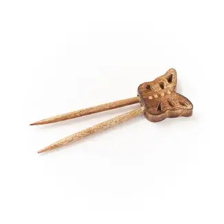 India Hiranya Butterfly Wood Hair Pin