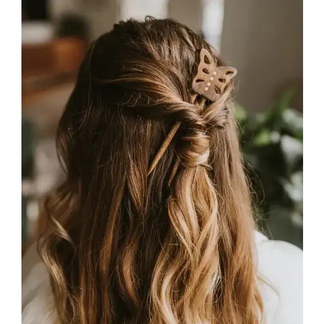 Hiranya Butterfly Wood Hair Pin