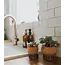CLEARANCE Indukala Moon Phase Terracotta Plant Pot w/ Wood Stand