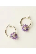 India Jambumani Amethyst Small Hoop Earrings