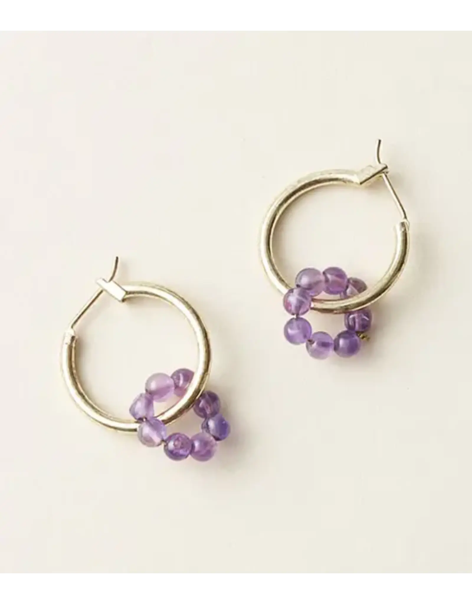 India Jambumani Amethyst Small Hoop Earrings