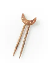 India Jyotisha Crescent Moon Wood Hair Pin