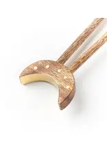 India Jyotisha Crescent Moon Wood Hair Pin