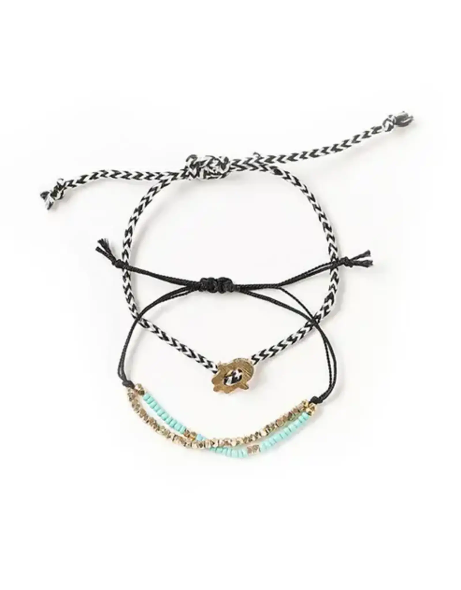 India Nitara Hamsa Beaded Friendship Bracelet Set