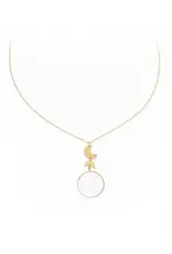 India Rajani Moon Phase Drop Mother of Pearl Necklace