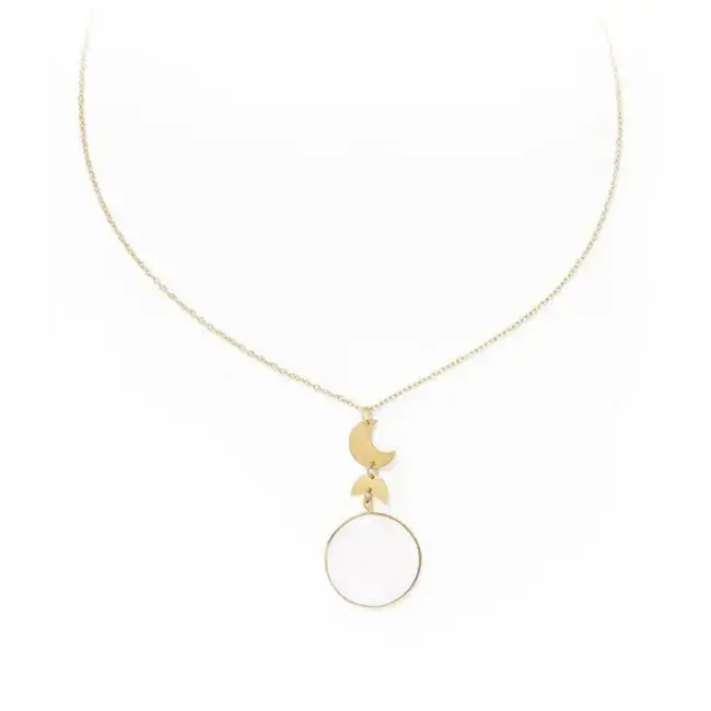 Rajani Moon Phase Drop Mother of Pearl Necklace