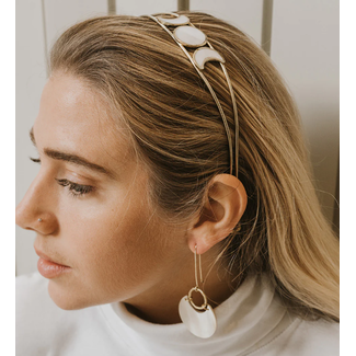 India Rajani Mother of Pearl Moon Phase Headband