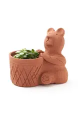 India Rakshana Terracotta Bear Plant Pot