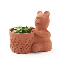 India Rakshana Terracotta Bear Plant Pot