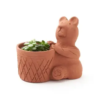 India CLEARANCE Rakshana Terracotta Bear Plant Pot