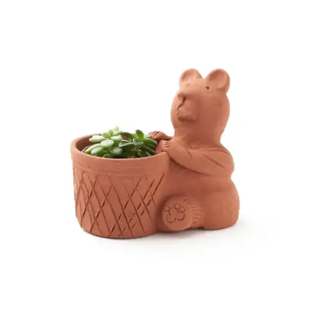 CLEARANCE Rakshana Terracotta Bear Plant Pot