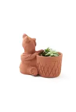 India Rakshana Terracotta Bear Plant Pot