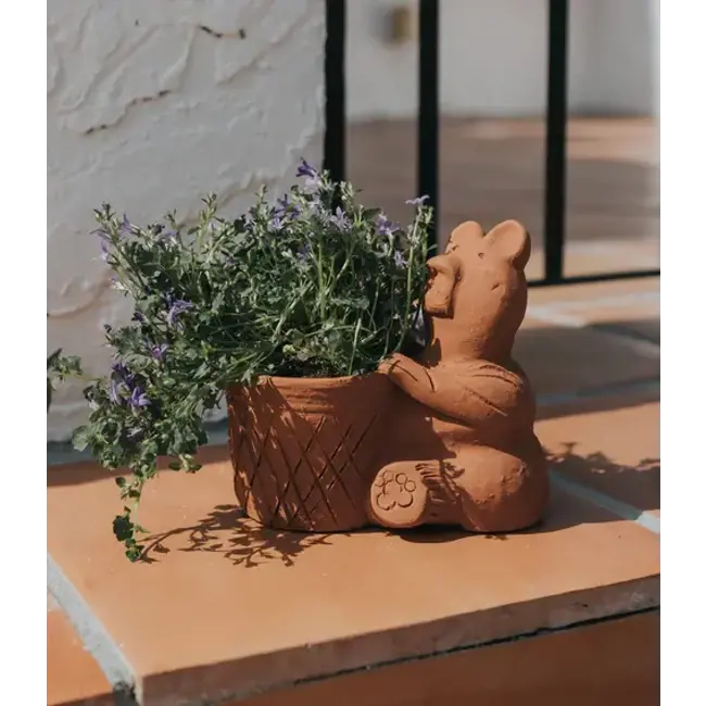CLEARANCE Rakshana Terracotta Bear Plant Pot