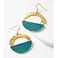 India Ria Blue Green Swirl Drop Earrings
