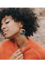 India Ria Blue Green Swirl Drop Earrings