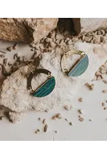 India Ria Blue Green Swirl Drop Earrings