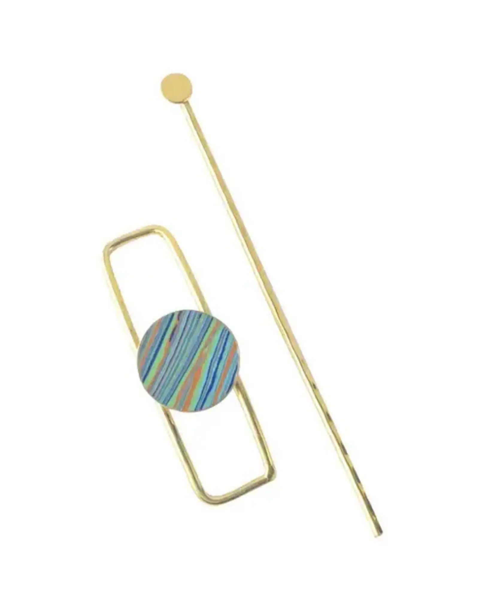 India Ria Reconstituted Stone Hair Slide w/ Stick