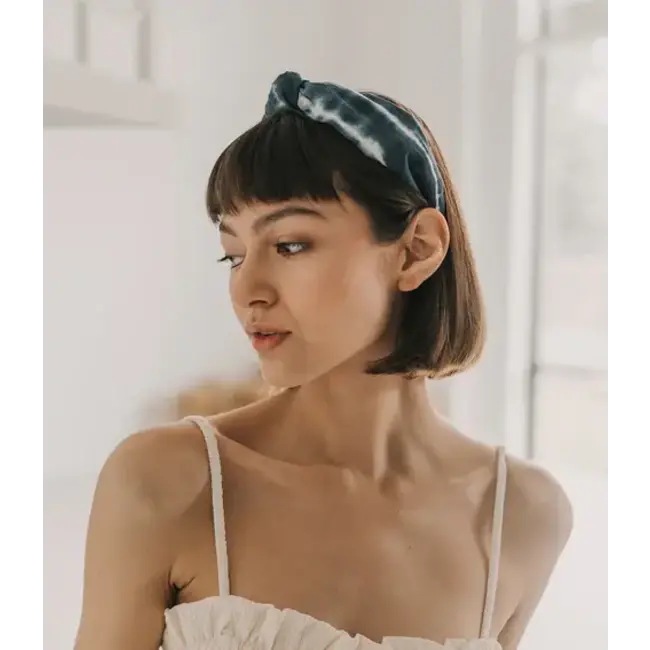 Shibori Indigo Tie Dye Knotted Headband