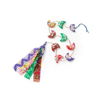 India Dulari Cat Garland - Upcycled Sari Fabric