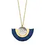 India Vitana Cosmos Fringe Drop Necklace - Navy