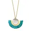 India Vitana Cosmos Fringe Drop Necklace - Teal