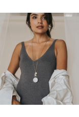 India Rajani Moon Phase Drop Mother of Pearl Necklace