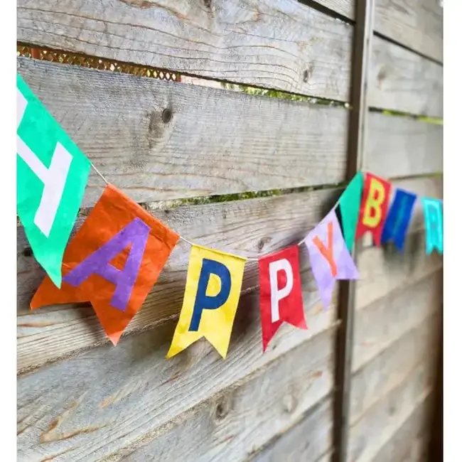 Lokta Paper Happy Birthday Pennant Banner