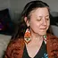 Beaded Moonflower Earrings - Orange