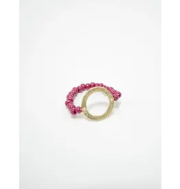 India All Around Beaded Ring - Mulberry