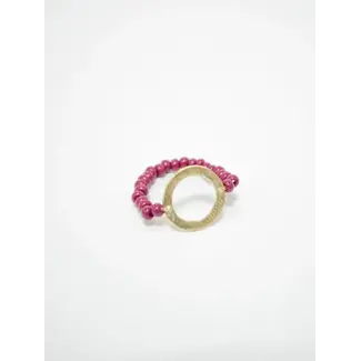 India All Around Beaded Ring - Mulberry
