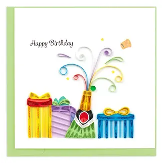 Vietnam Quilling Card - Happy Birthday Champagne