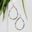 Rainbow Beaded Hoop Earrings
