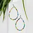 Rainbow Beaded Hoop Earrings