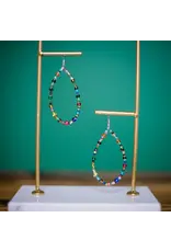 Guatemala Rainbow Beaded Hoop Earrings