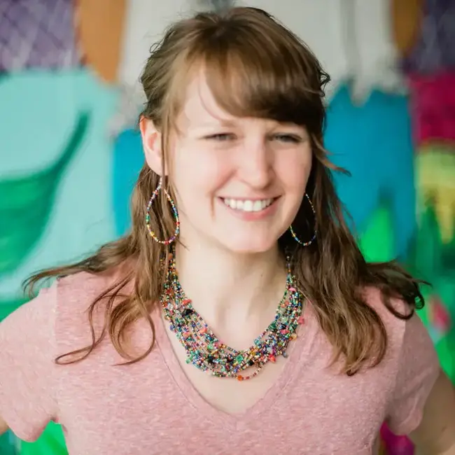 Rainbow Beaded Hoop Earrings