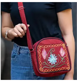 Nepal Embroidered Heavy Cotton Purse