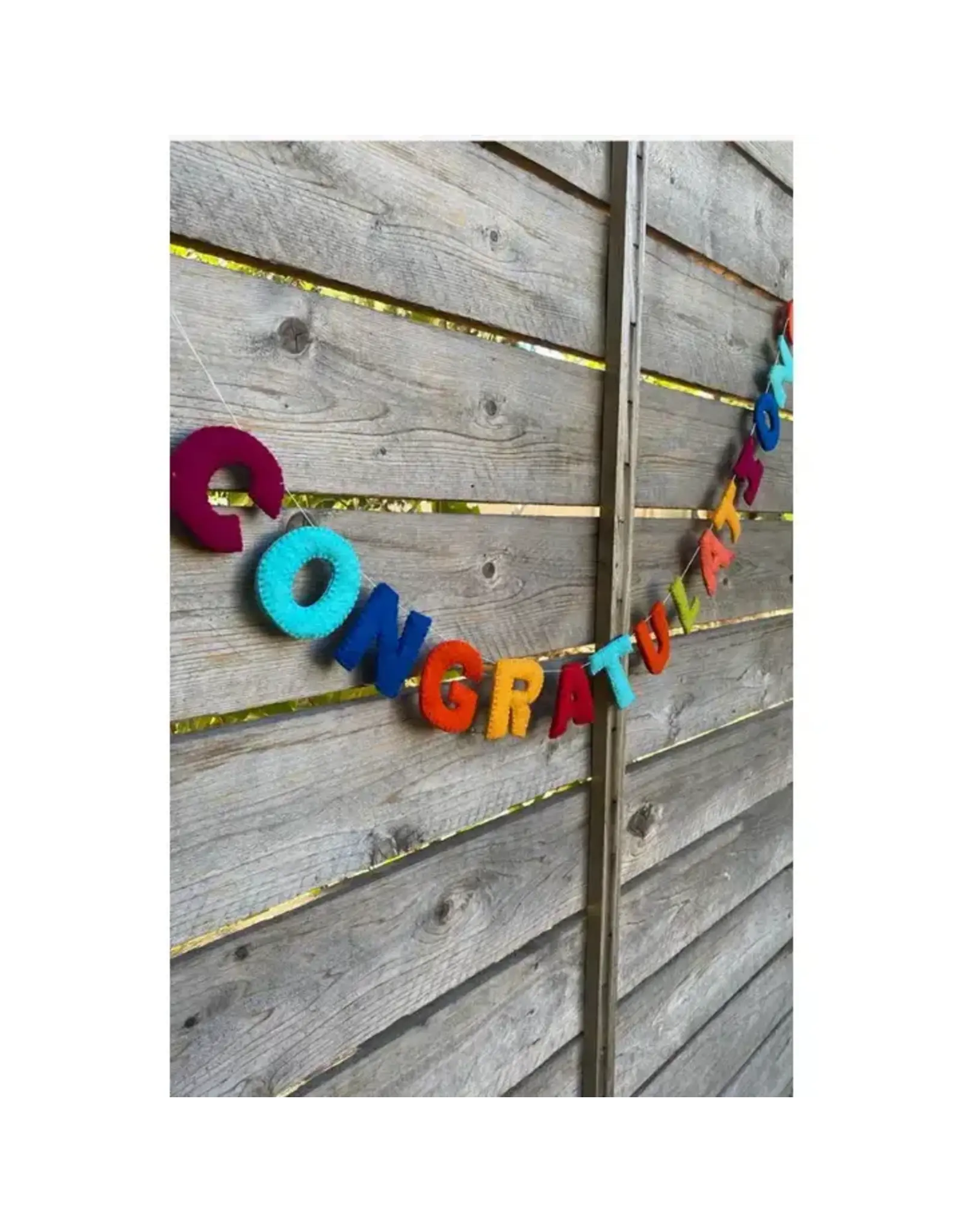 Nepal Felted  Congratulations Banner