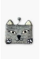 Nepal Felted Wool Cat Paw Coin Purse