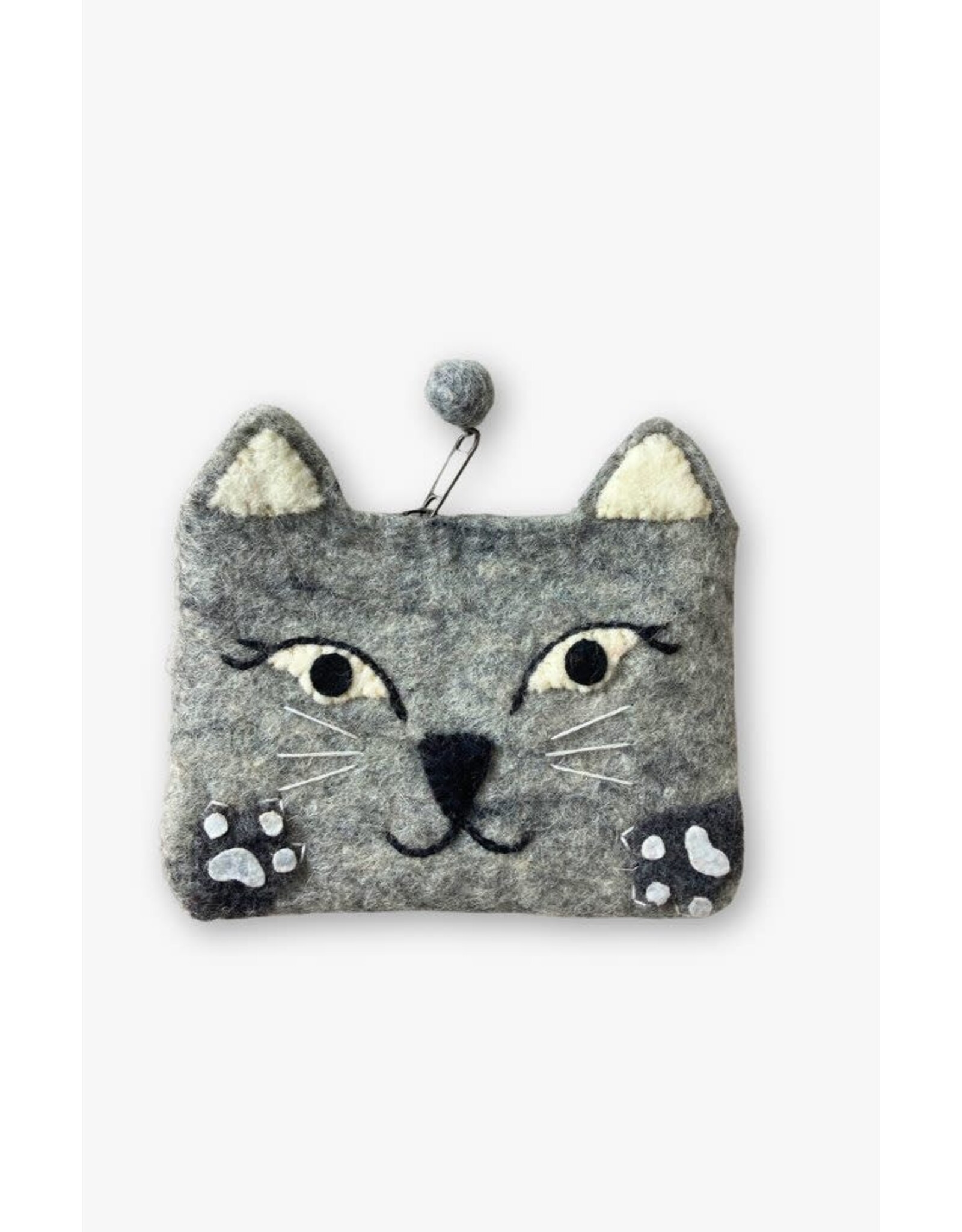 Nepal Felted Wool Cat Paw Coin Purse