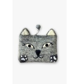 Nepal Felted Wool Cat Paw Coin Purse