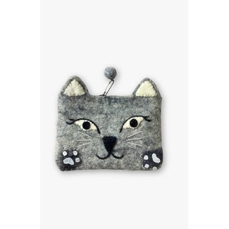 Nepal Felted Wool Cat Paw Coin Purse