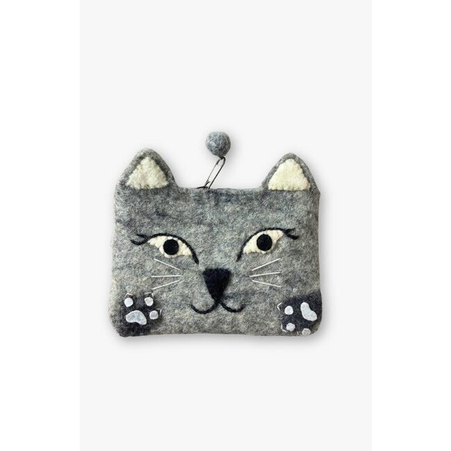 Felted Wool Cat Paw Coin Purse