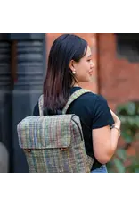 Nepal Multicolour Hemp Zippered Backpack