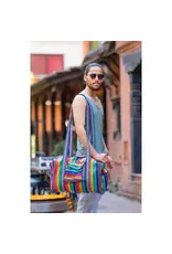 Nepal Rainbow Stripe Heavy Cotton Duffel Bag