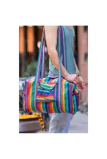 Nepal Rainbow Stripe Heavy Cotton Duffel Bag
