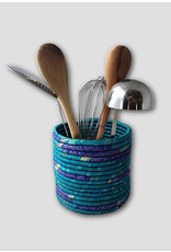 Nepal Sari Wrapped Coil Utensil Holder