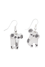 India Two Piece Swinging Elephant Earrings